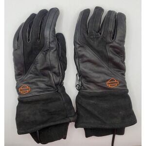 Harley Davidson‎ Black Leather Riding Gloves Women's Size Small Wired 12V